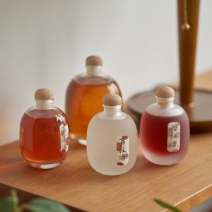 Empty matte Frosted Clear Glass Bottles With Cork Empty matte Frosted Clear Glass Bottles With Cork