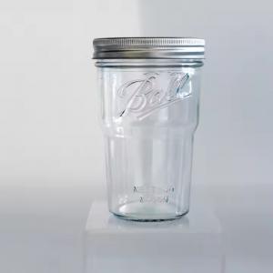 Bamboo Mason With Straw Bamboo Cover Glass Beer Glass Cold Drink Cup