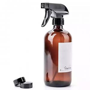 Empty Amber Glass Spray Bottles with  Trigger Sprayers and Lids