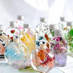 Clear glass floating vase Eternal flower dried flower Aromatherapy bottle Votive bottle Drifting empty bottle with lid Clear glass floating vase Eternal flower dried flower Aromatherapy bottle Votive bottle Drifting empty bottle with lid