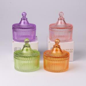 European colored decoration glass candy jar storage tank