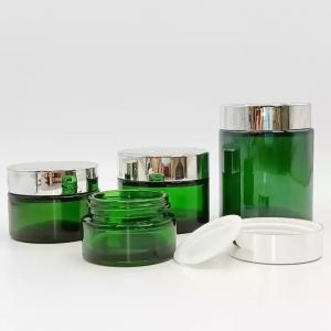 Green glass jars 