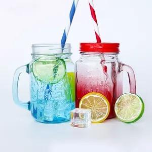Hand blown glass handle cup Juice drink milk glass cup Hand blown glass handle cup Juice drink milk glass cup