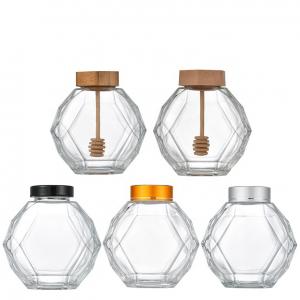 Hexagonal glass jar-5