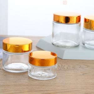 Round frosted glass skin care jar Cream jar color can be customized