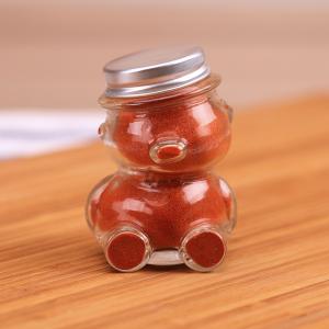 Tilted head bear shaped glass jar Tilted head bear shaped glass jar