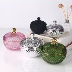 Unique Decorative Round Candy Colorful Glass empty Candle Jar